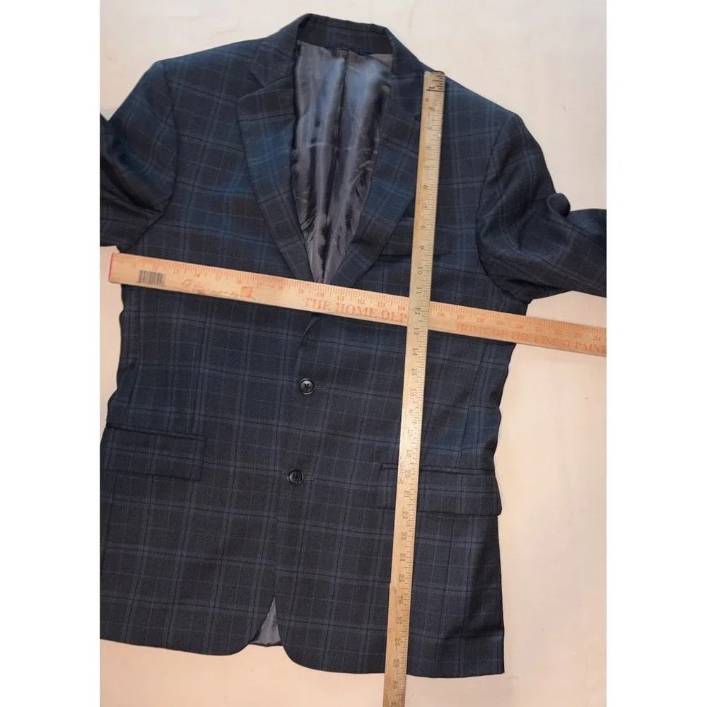 Brooks Brothers Regent Fit Gray Plaid Wool 2 Button Blazer Jacket Mens 38R